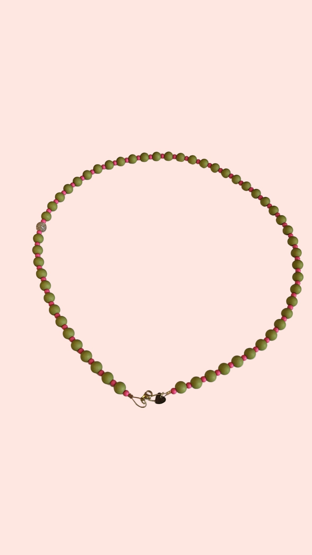 Collier long Perles Vert & Rose – Atelier Poésie