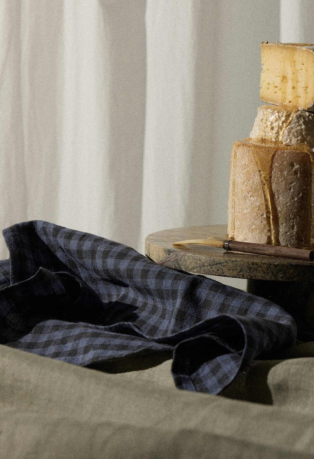 Serviette de table - Vichy bleu et noir