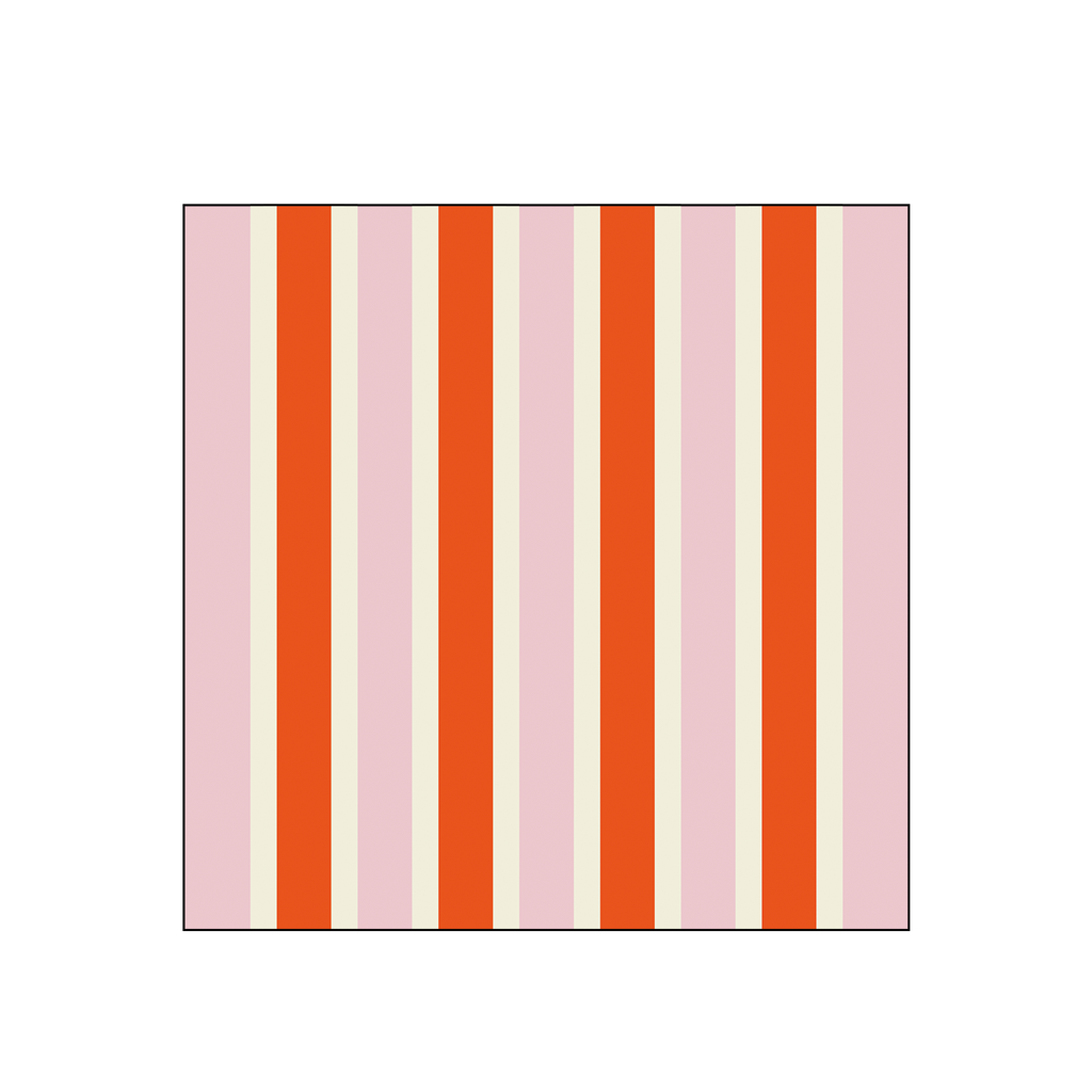 Serviettes en papier rayures rouge et rose - Lot de 20