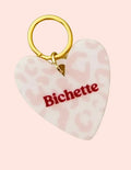 Porte-clés Bichette - Rayures roses
