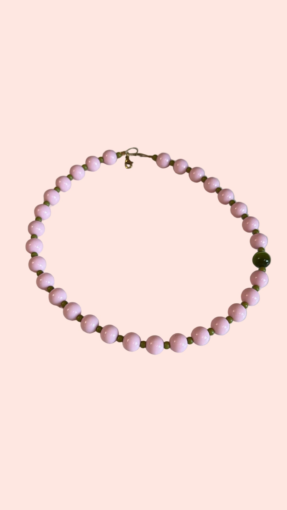 Collier court Perles Rose & Vert – Atelier Poésie