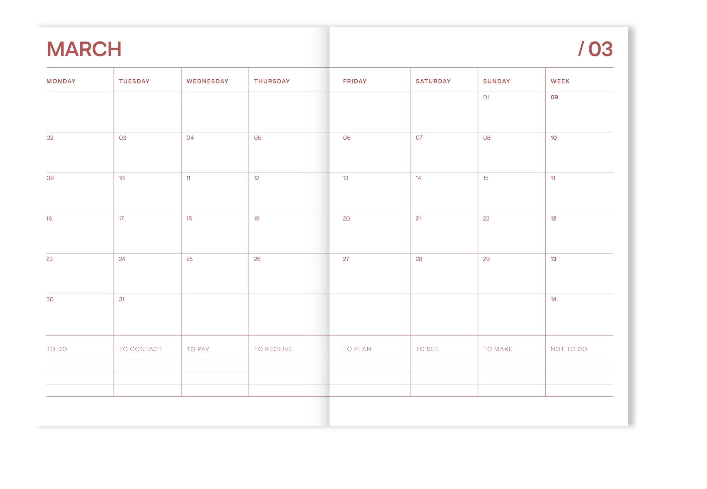 Agenda scolaire rayé orange 18 mois 2025-2026