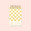 Bloc notes à spirales 192 pages - couvertures damier jaune et blanc