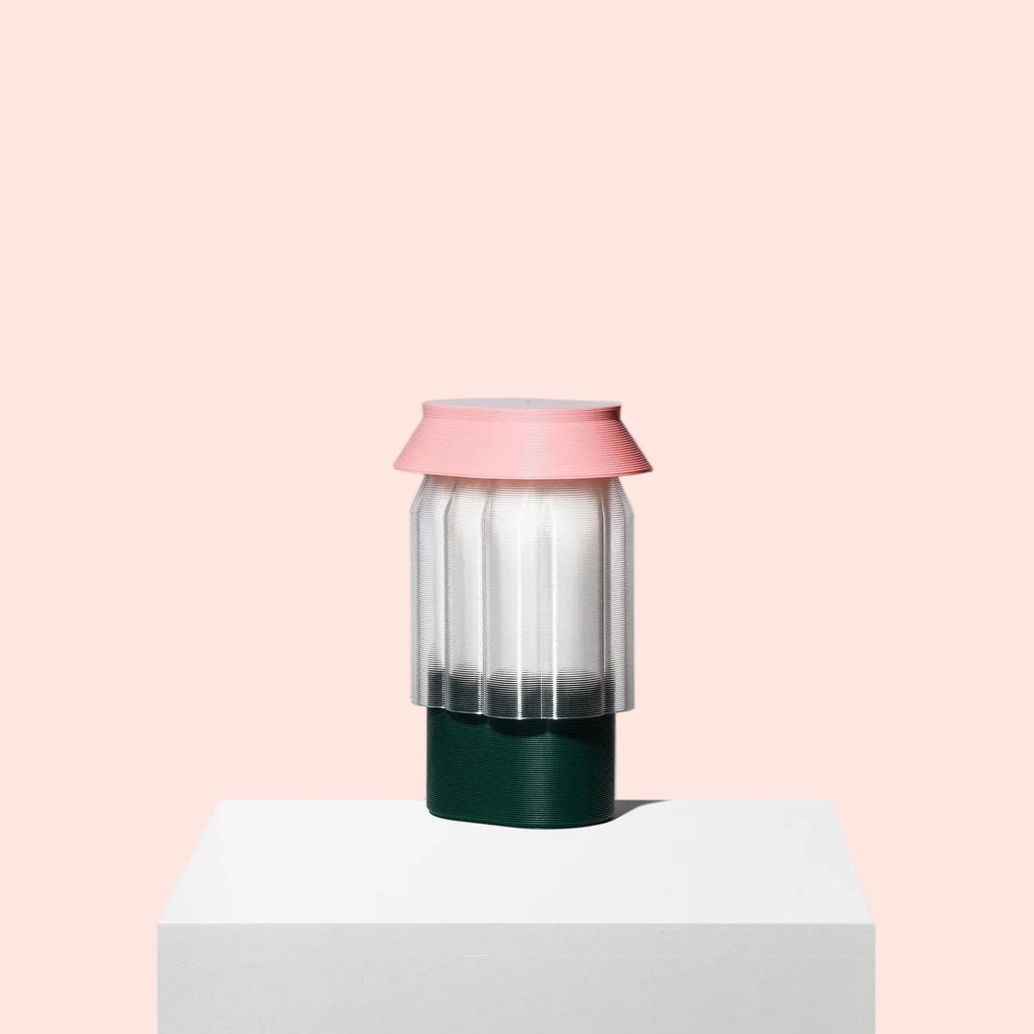 Lampe Nour - vert forêt et rose