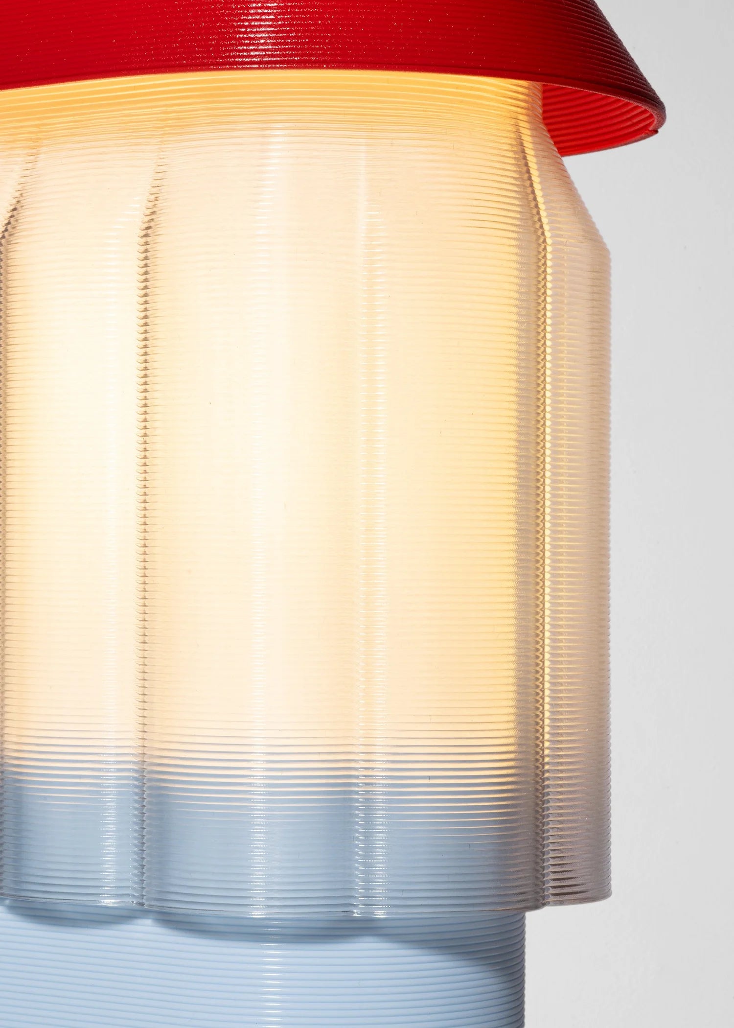Lampe Nour - bleu ciel et rouge