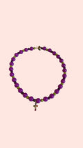 Collier Violet & Vert – 1 Pampille – Atelier Poésie