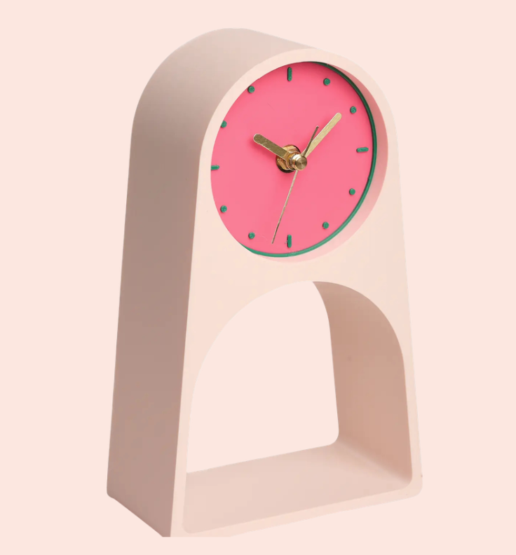 Horloge de table LUAVA - rose pâle et rose fluo - Roki