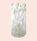 Vase tube léopard vert et rose