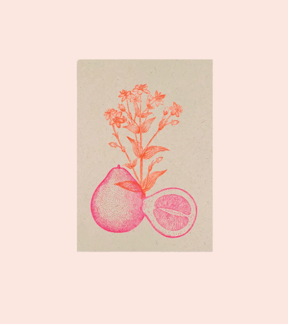 Togethery - Carte postale Pomelo imprimée en risographie
