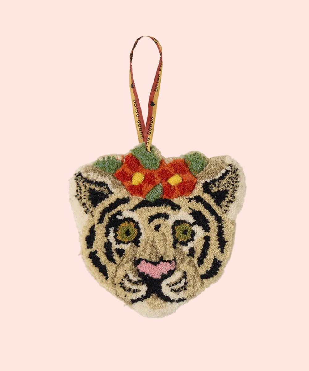 Pendentif tête Tigre floral - Doing Goods