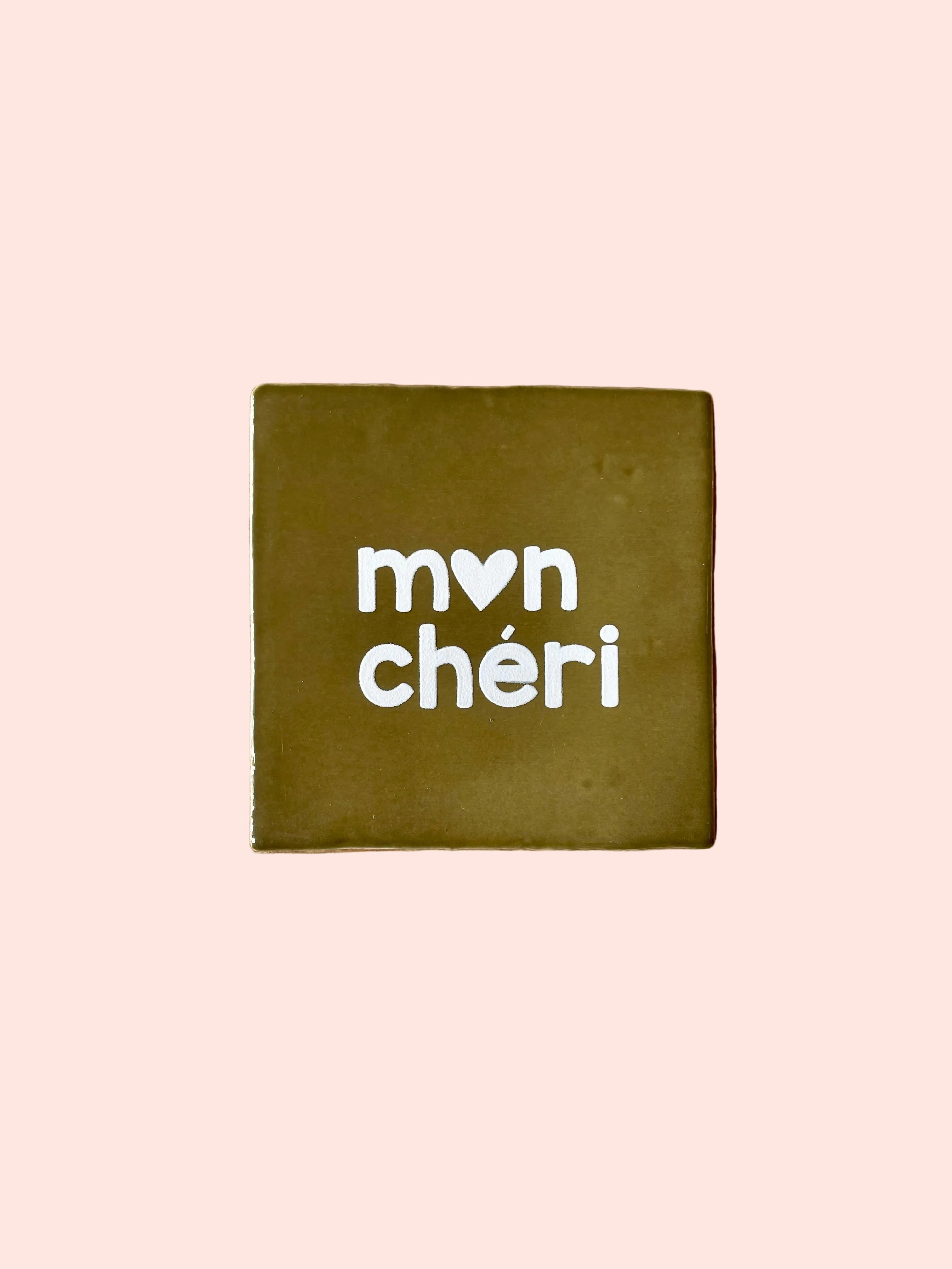 Carreau décoratif en céramique Mon chéri – Studio Meuk