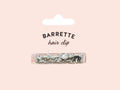 Barrette – Résine transparente & éclats argentés