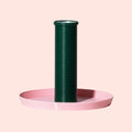 Warren & Laetitia - bougeoir design vert et rose moyen format