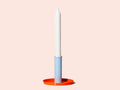 Warren & Laetitia - bougeoir Design Bleu & Orange moyen format