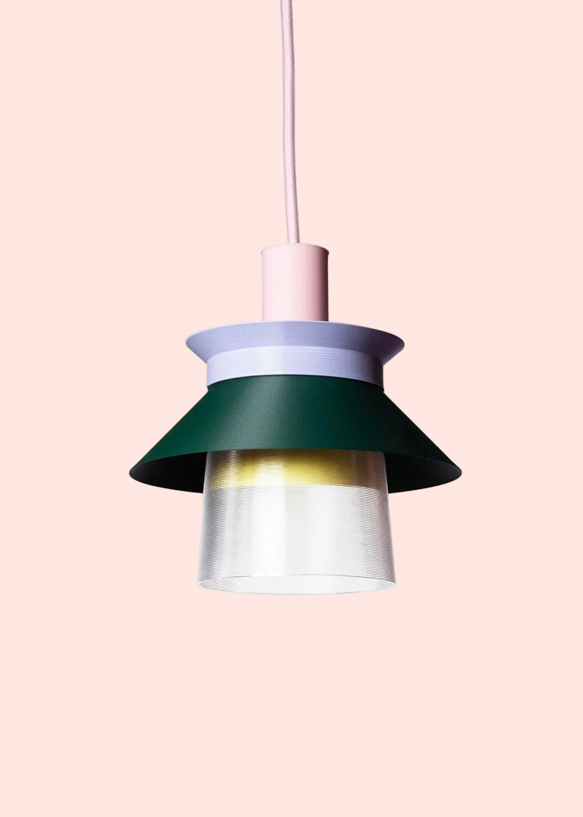 Warren&Laetitia - Suspension Romi câble rose- Suspension design moderne