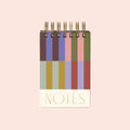 Petit bloc notes à spirales - 192 pages - motif rayé multicolore