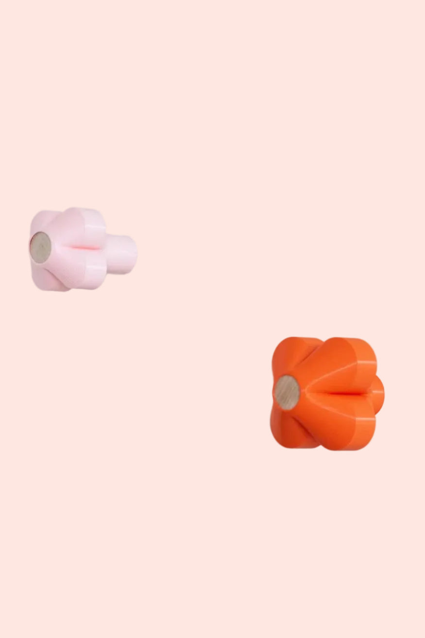 Warren&Laetitia - Lot de 2 patères Amy - rose et orange
