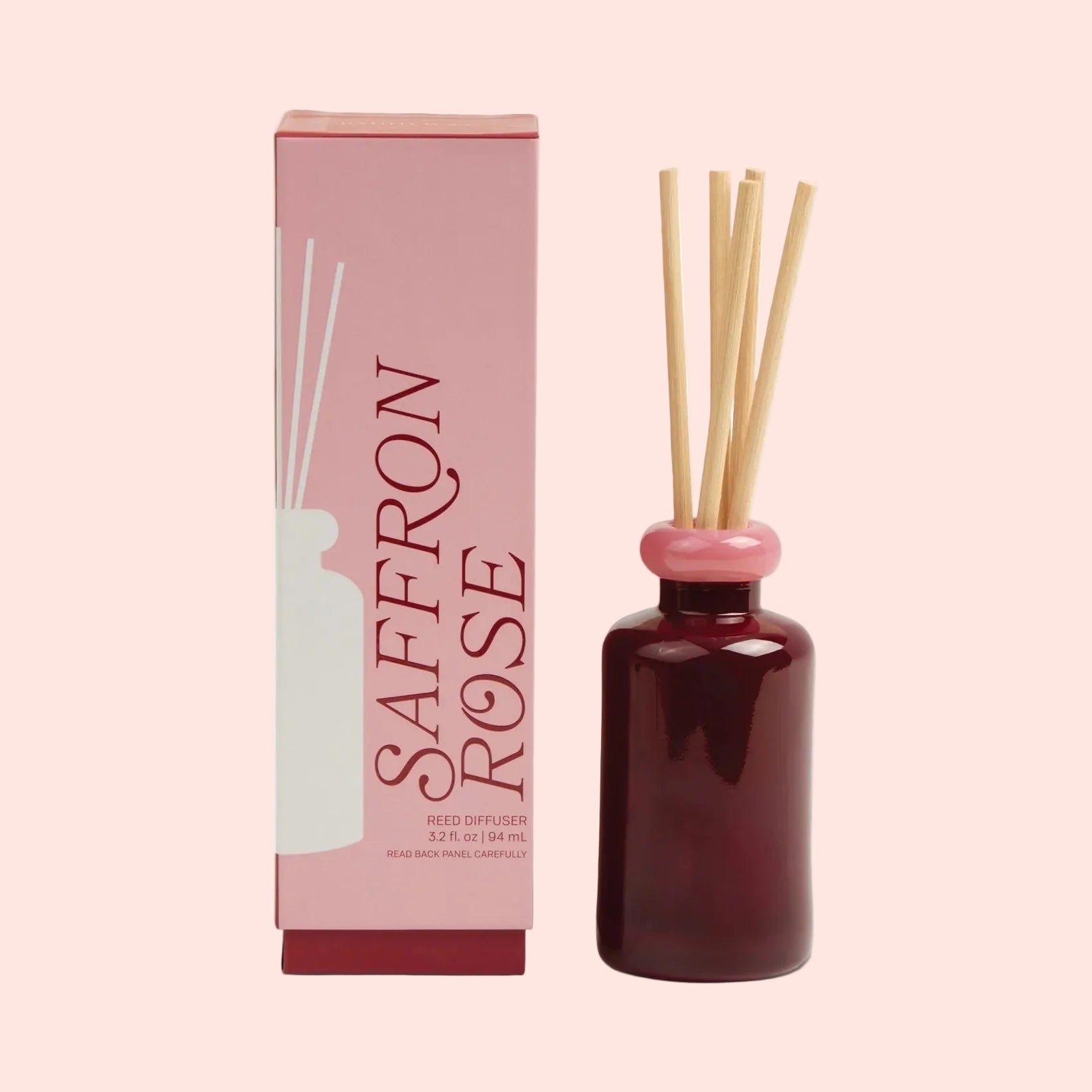 Diffuseur de parfum d’ambiance en verre coloré - Rose et Safran