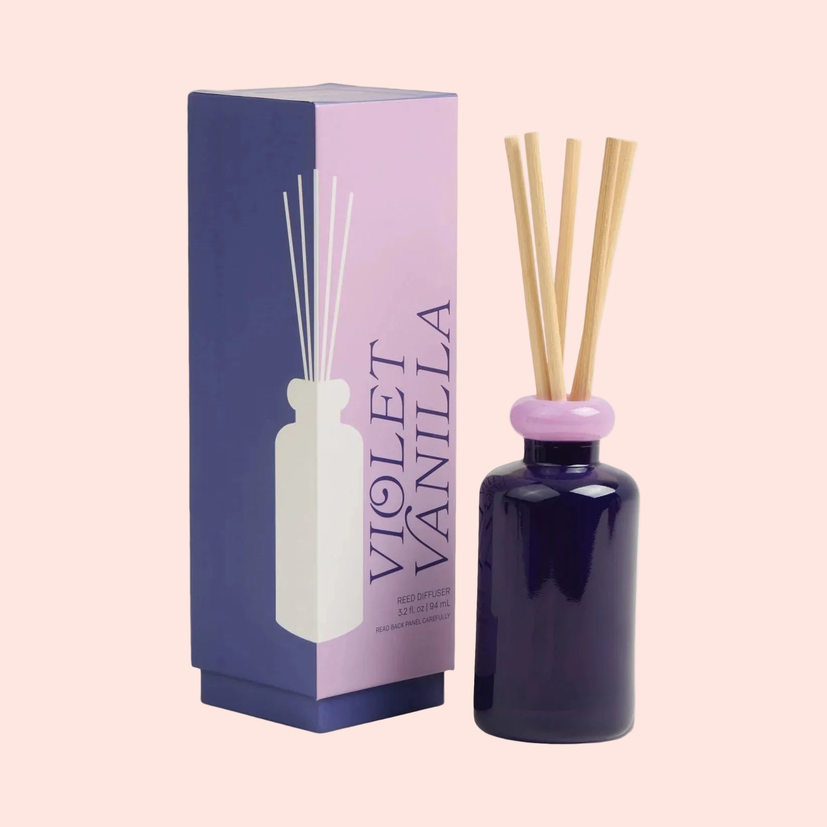 Diffuseur de parfum d’ambiance en verre coloré - Violette et Vanille