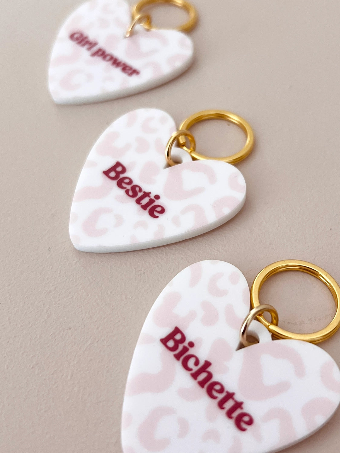 Porte-clés Bichette - Rayures roses