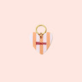 Porte-clés Bisou rayé rose et orange