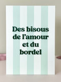 Affiche en plexiglas à rayures Des bisous de l'amour et du bordel