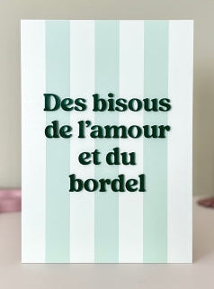 Affiche en plexiglas à rayures Des bisous de l'amour et du bordel