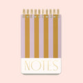 Grand bloc-notes à spirales - 192 pages - rayé lilas et ocre
