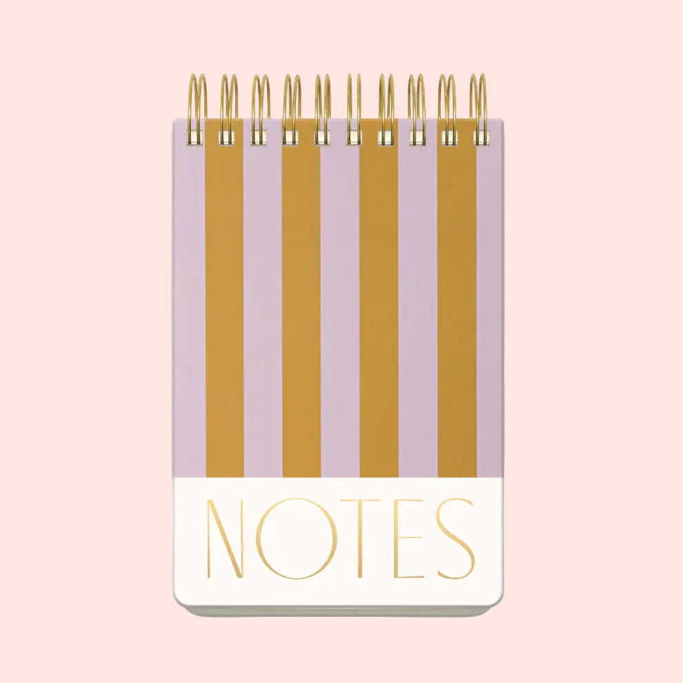 Grand bloc-notes à spirales - 192 pages - rayé lilas et ocre