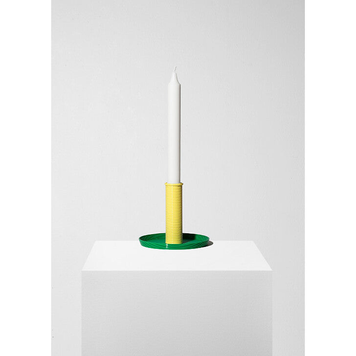 Warren & Laetitia - bougeoir Design Jaune et Vert en moyen format