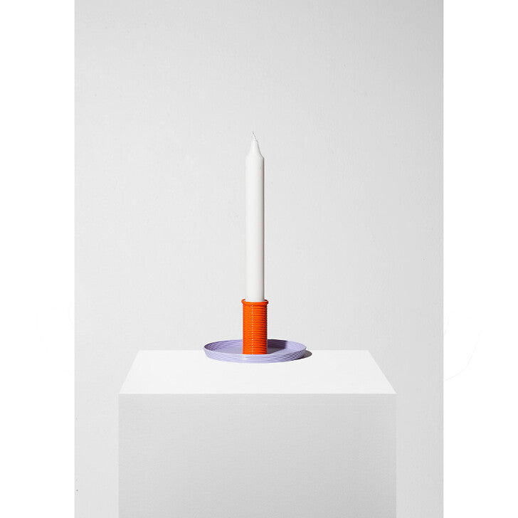 Warren & Laetitita - bougeoir design violet et orange small