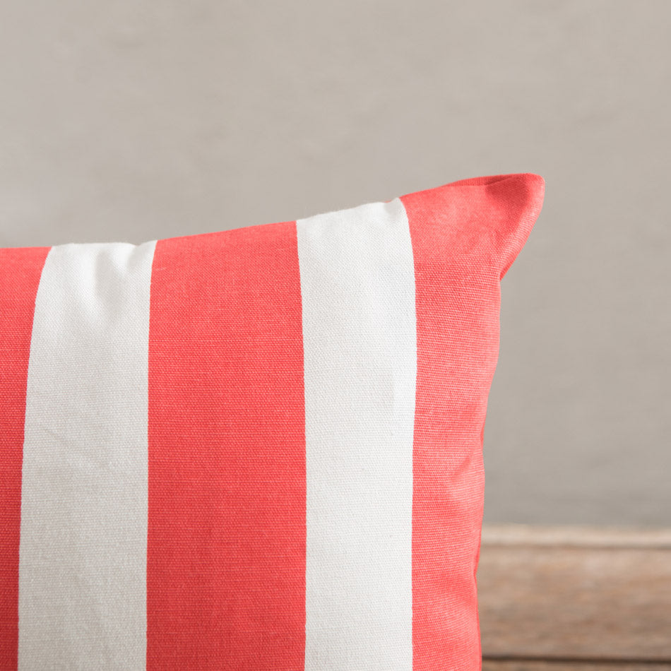 Coussin Capri rayé rouge et blanc - 60 x 40 cm