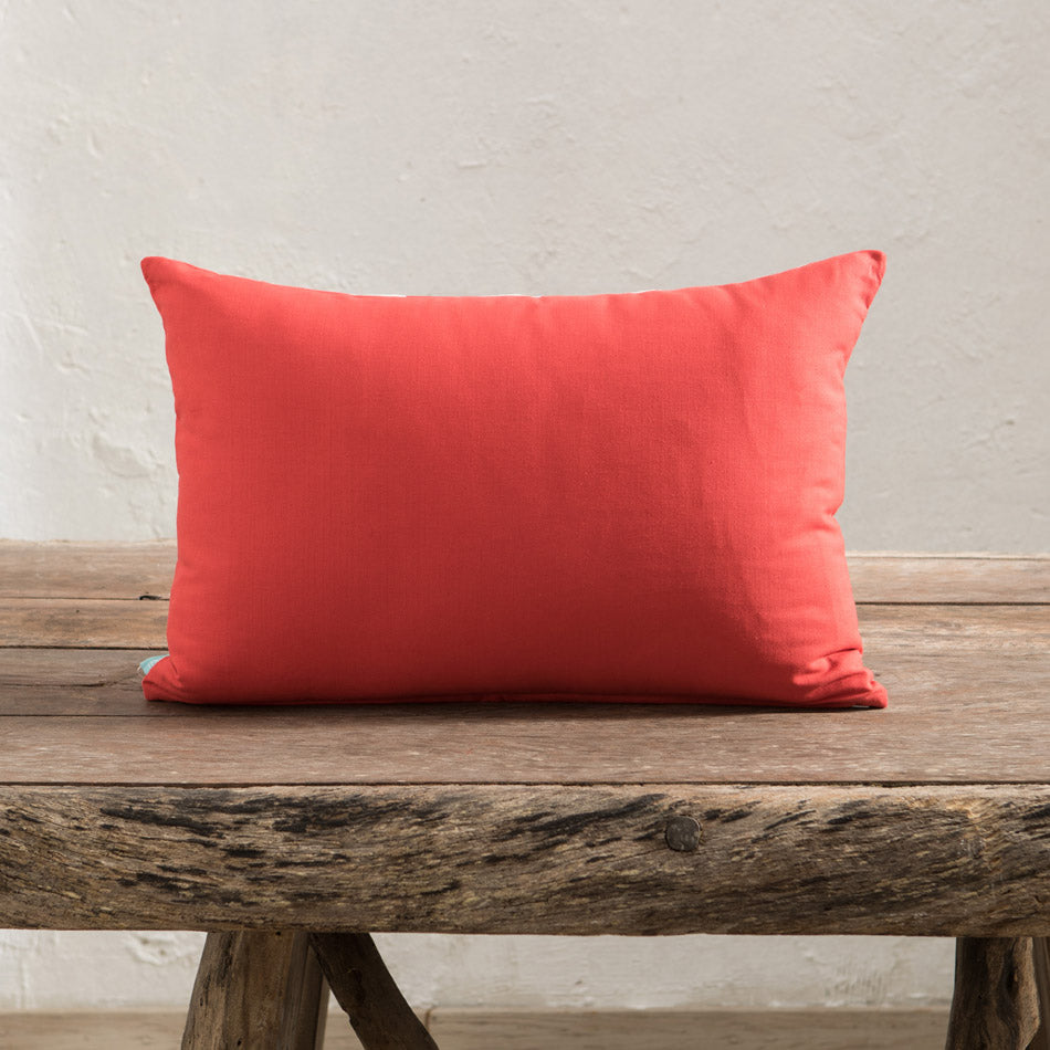 Coussin Capri rayé rouge et blanc - 60 x 40 cm
