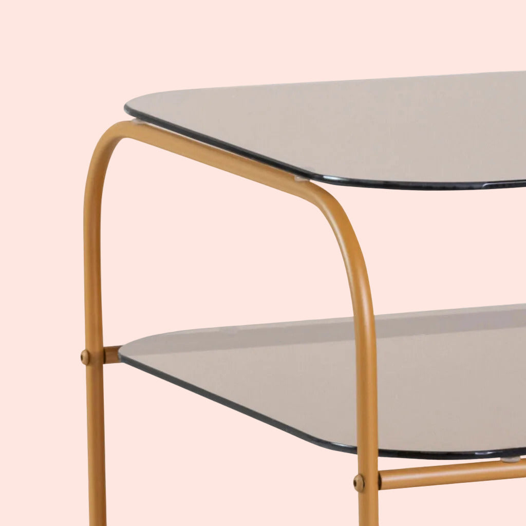 Table d’appoint en verre ambré Echo – Hübsch – design élégant et chaleureux