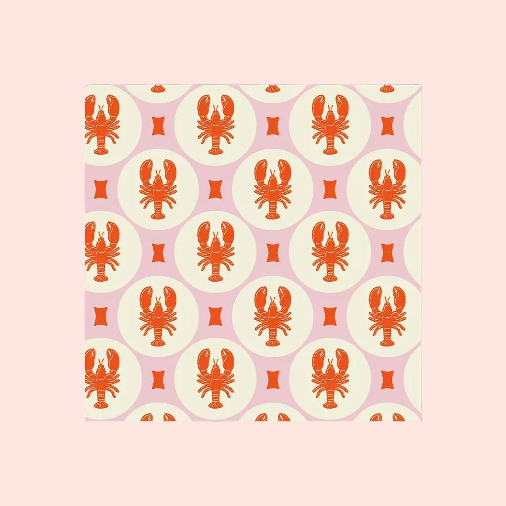 Serviette papier homard imprimé - Lot de20