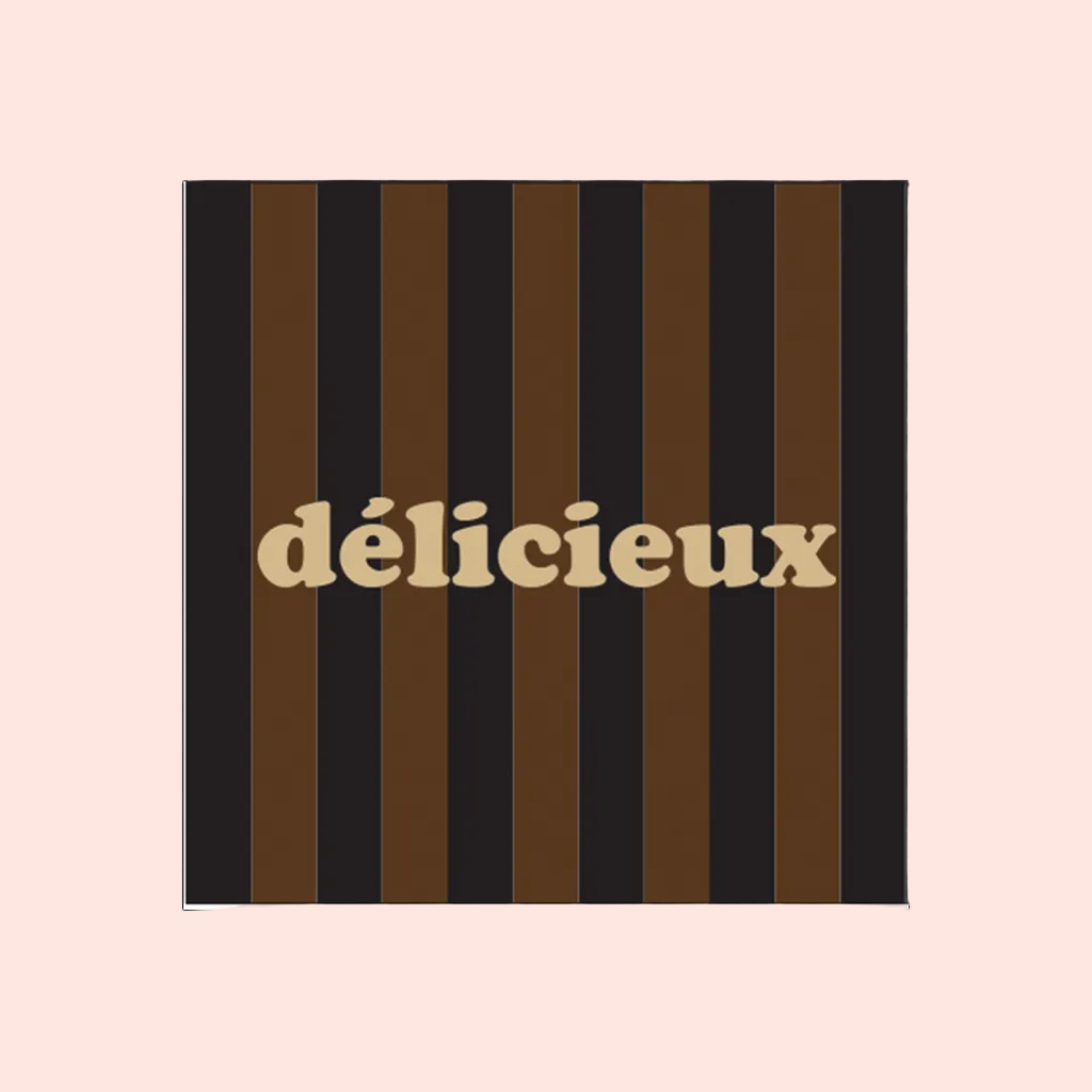 Serviette papier rayures marron et noir - Délicieux