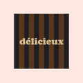 Serviette papier rayures marron et noir - Délicieux