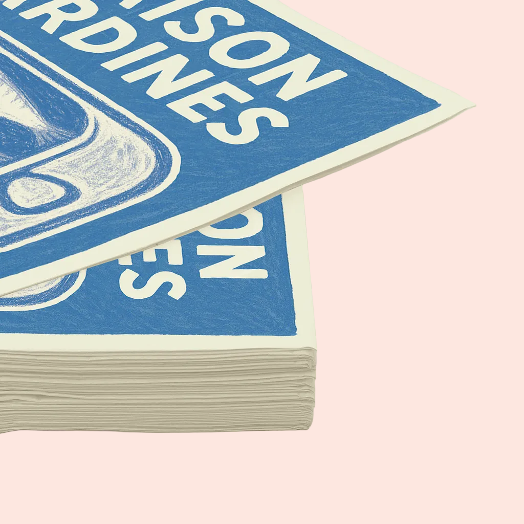 Serviette papier maison sardines - Lot de 20