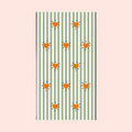 Serviette papier rectangle Rayure et petits cœurs- Lot de 15