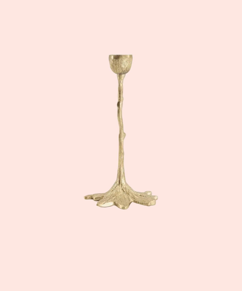 Bougeoir Misty Tree 19 cm – Doing Goods – pièce artisanale en laiton recyclé