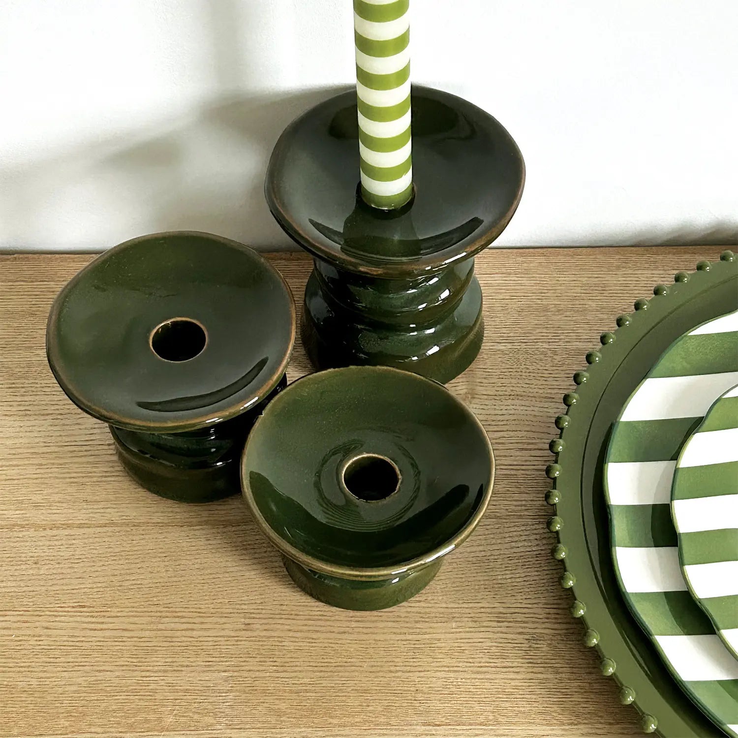 Coffret de 4 bougies longues PAUL - vert
