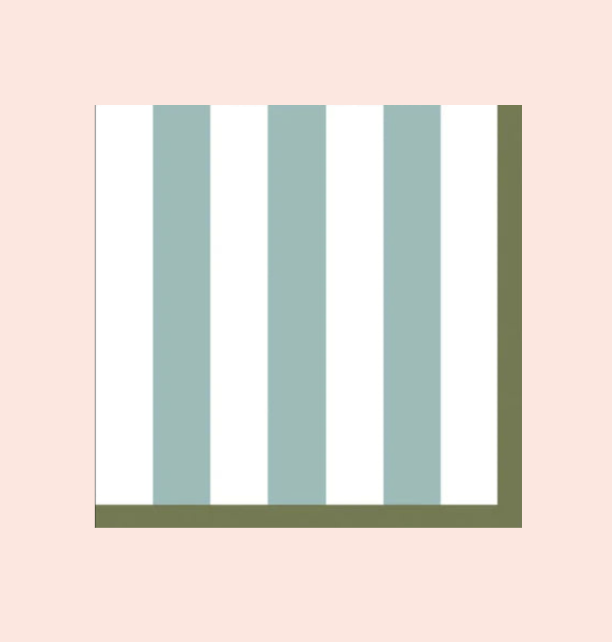 Serviette papier rayé bleu Lot de 20