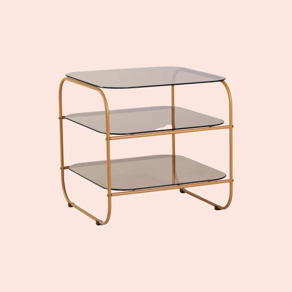 Table d’appoint en verre ambré Echo – Hübsch – design élégant et chaleureux